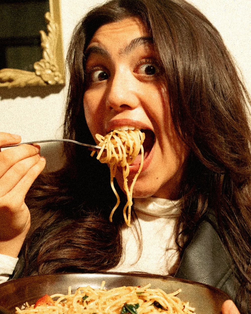 Guest enjoying spaghetti