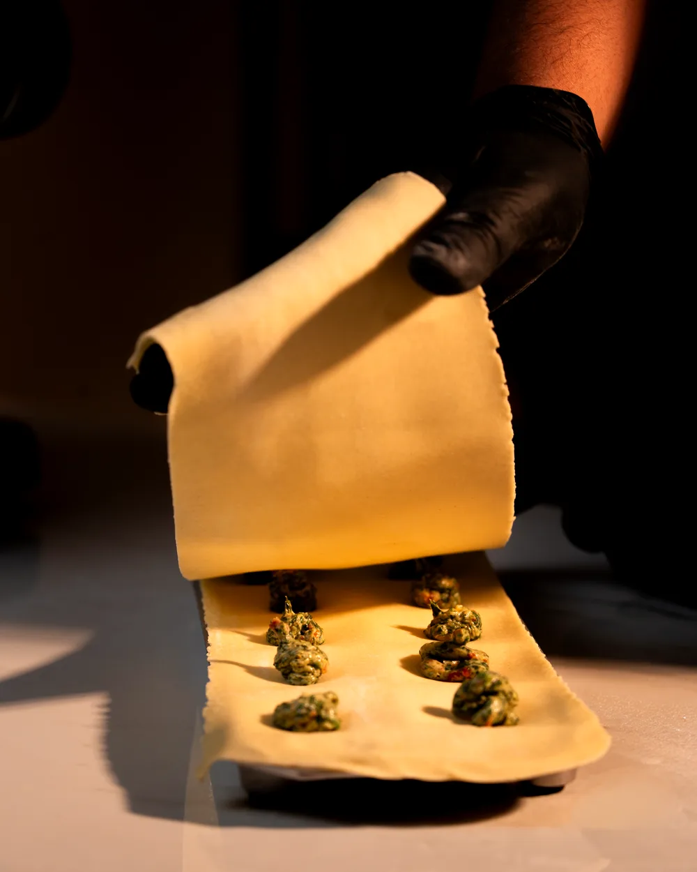 Hand-making ravioli